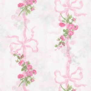 Laura Ashley~Pillowcase Pair~ Pink Floral Ribbon 🎀 100% Cotton Percale Standard